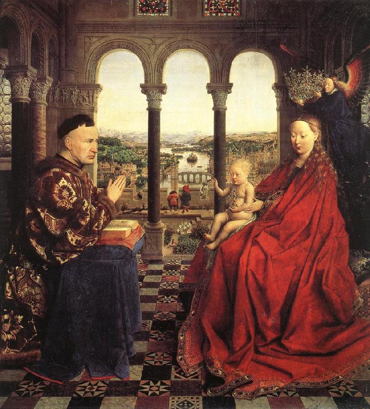 EYCK, Jan van The Virgin of Chancellor Rolin dfg Spain oil painting art